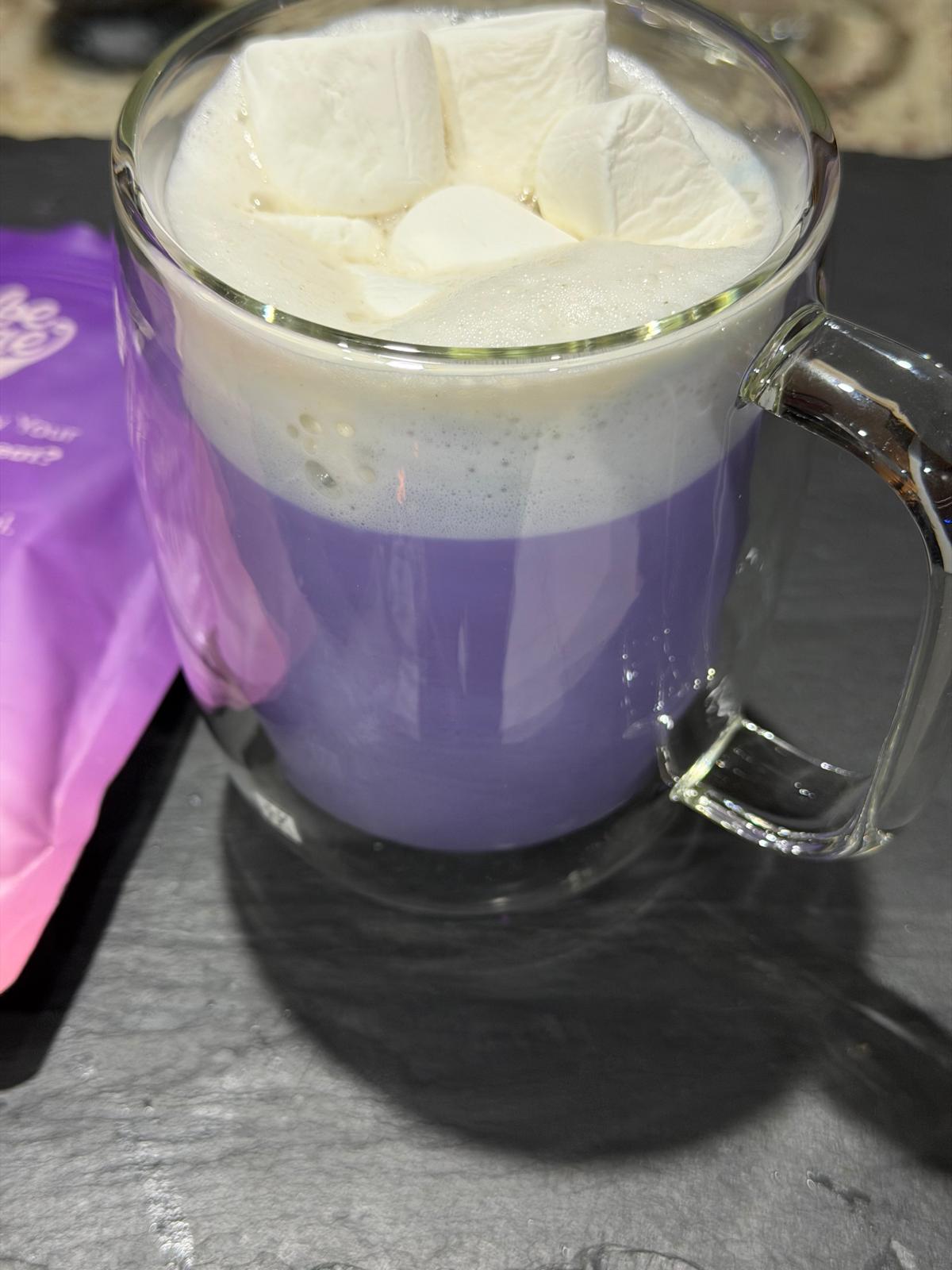 Ube Hot Latte with Marshmallows: Cozy Purple Yam Drink