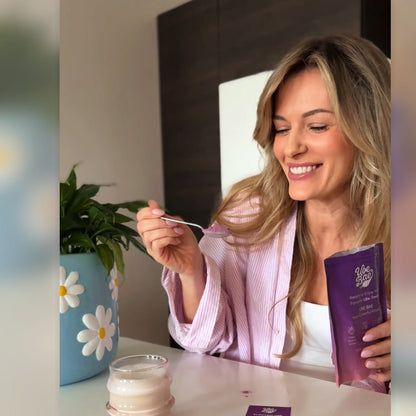 Customer enjoying Ube Bae organic ube powder