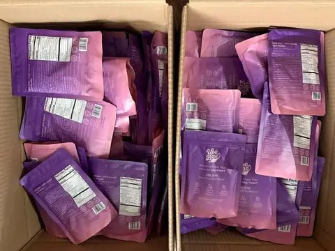 Ube Bae pouches packed in boxes and ready to ship